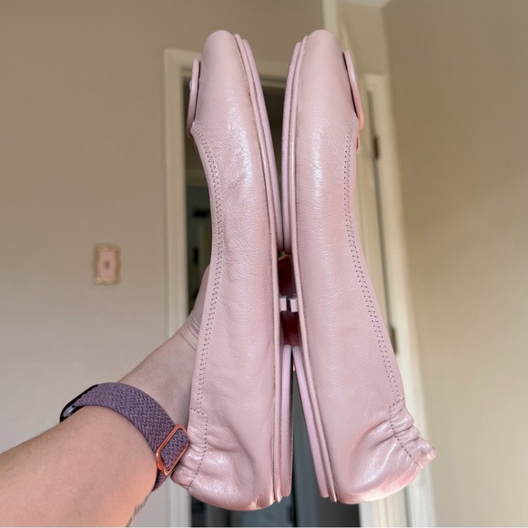 Tory Burch Minnie Travel Ballet with Leather Logo Goat Leather Flat - Picture 7 of 9